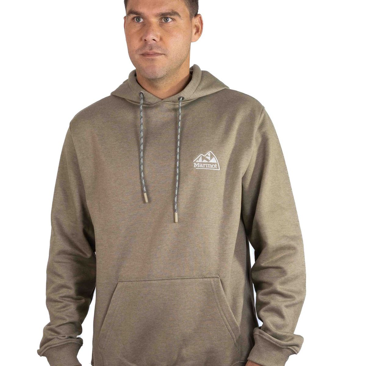 MARMOT - Polerón Hombre Marmot Chest Retro Logo Hoody Café