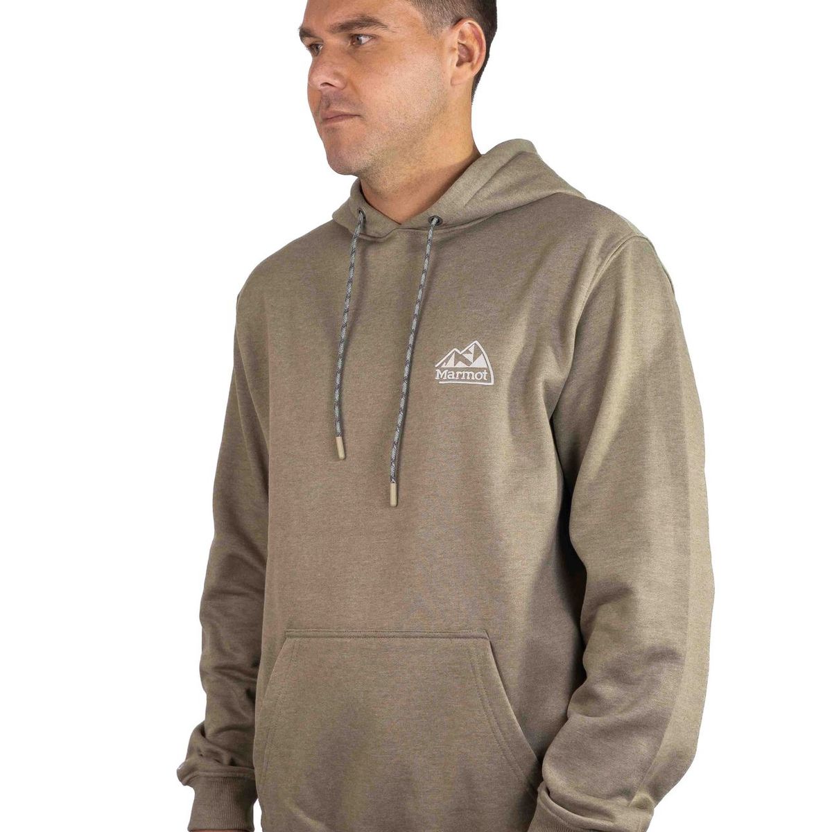 MARMOT - Polerón Hombre Marmot Chest Retro Logo Hoody Café