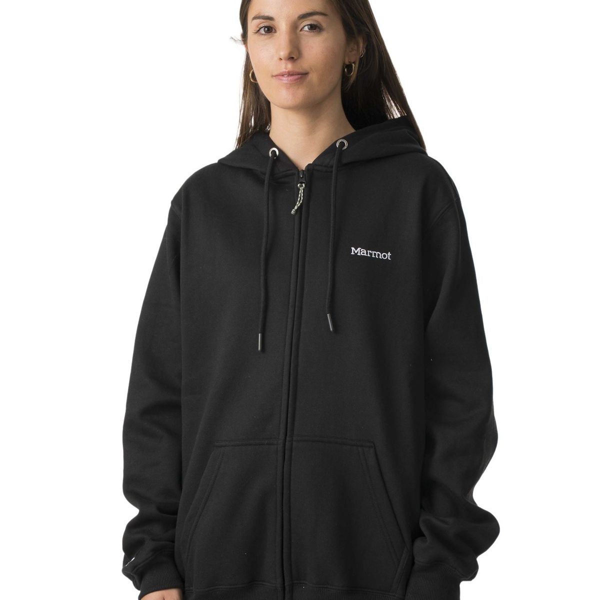 MARMOT - Polerón Mujer Chest Logo Fullzip Negro Marmot