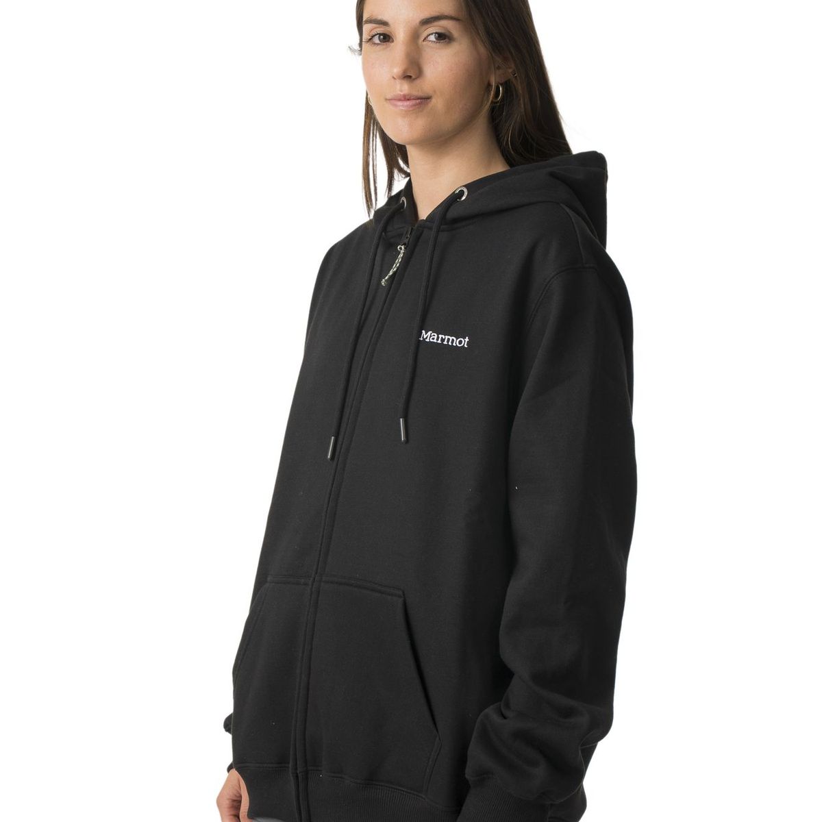 MARMOT - Polerón Mujer Chest Logo Fullzip Negro Marmot