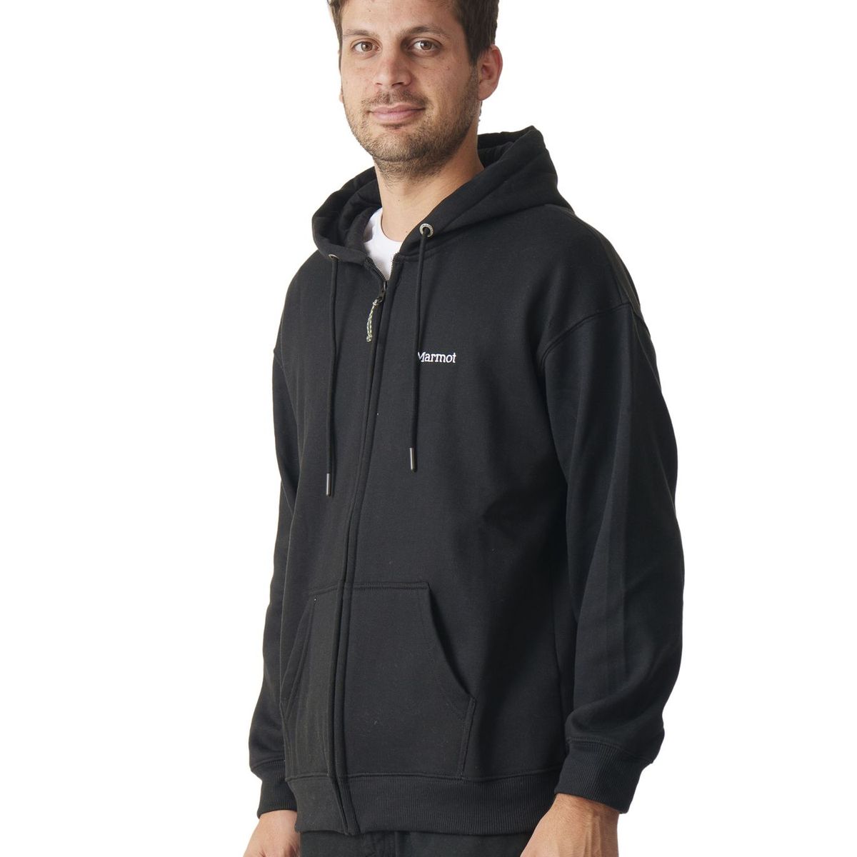 MARMOT - Polerón Hombre Chest Logo Fullzip Negro Marmot