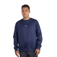 MARMOT - Polerón Hombre Mini Logo Crew Azul
