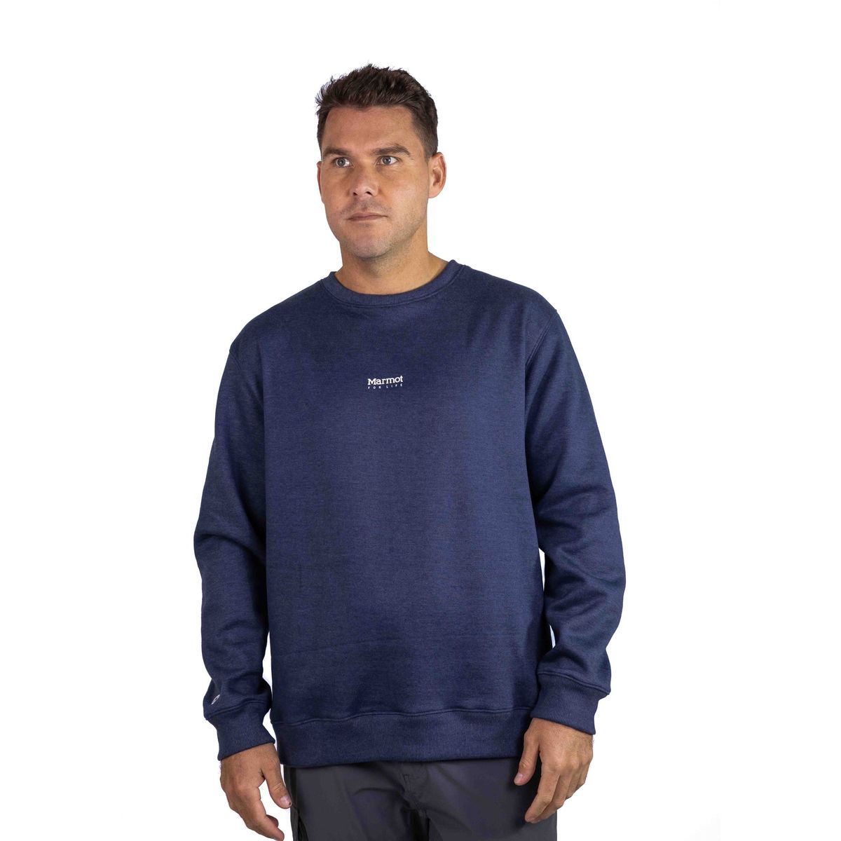 MARMOT - Polerón Hombre Mini Logo Crew Azul Marmot