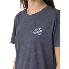 MARMOT - Polera Mujer Retro Logo Tee Azul