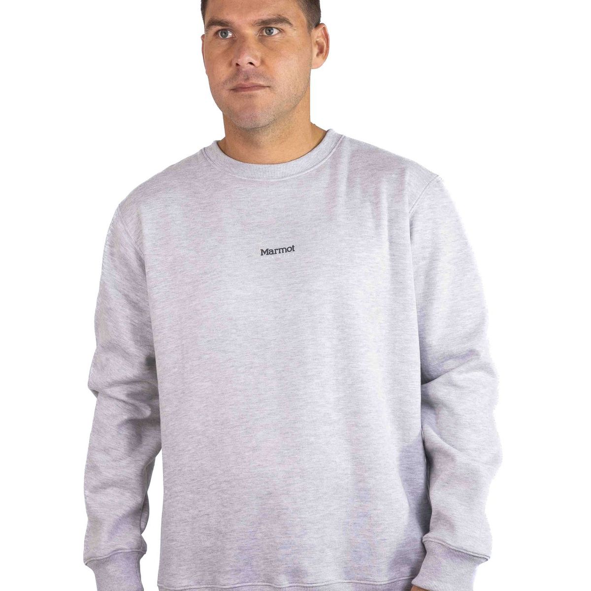 MARMOT - Polerón Hombre Mini Logo Crew Gris Marmot