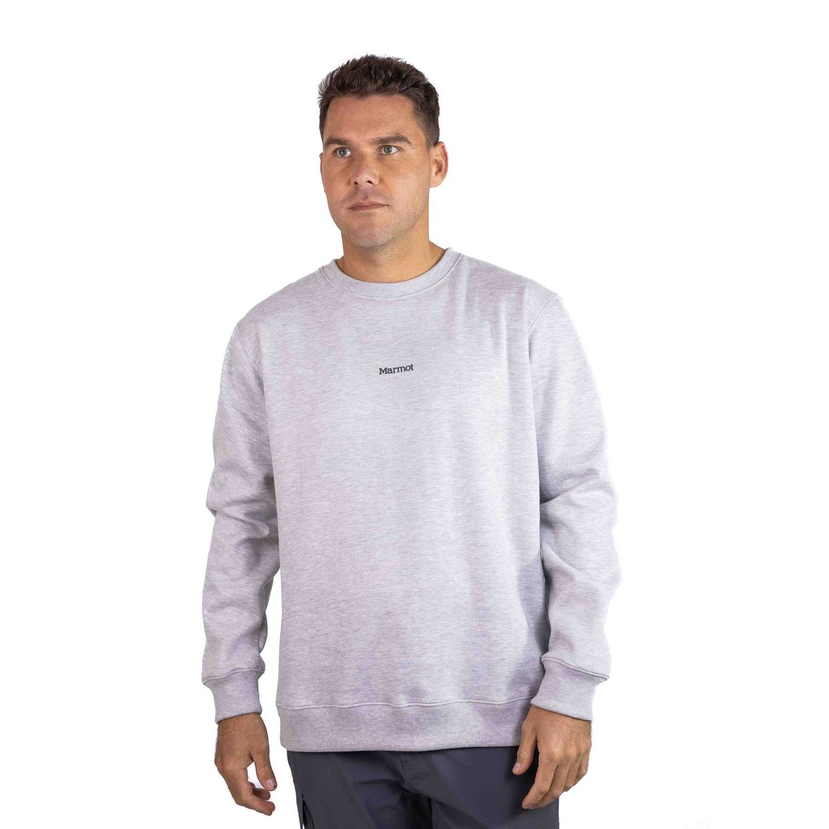 MARMOT - Polerón Hombre Mini Logo Crew Gris Marmot