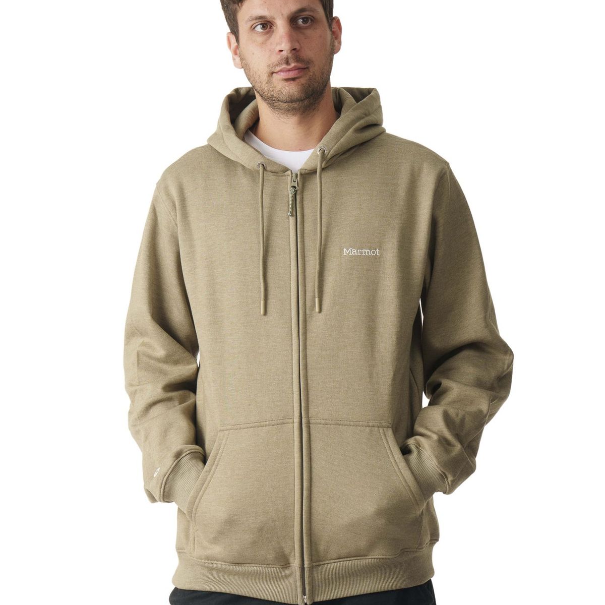 MARMOT - Polerón Hombre Marmot Chest Logo Fullzip Café