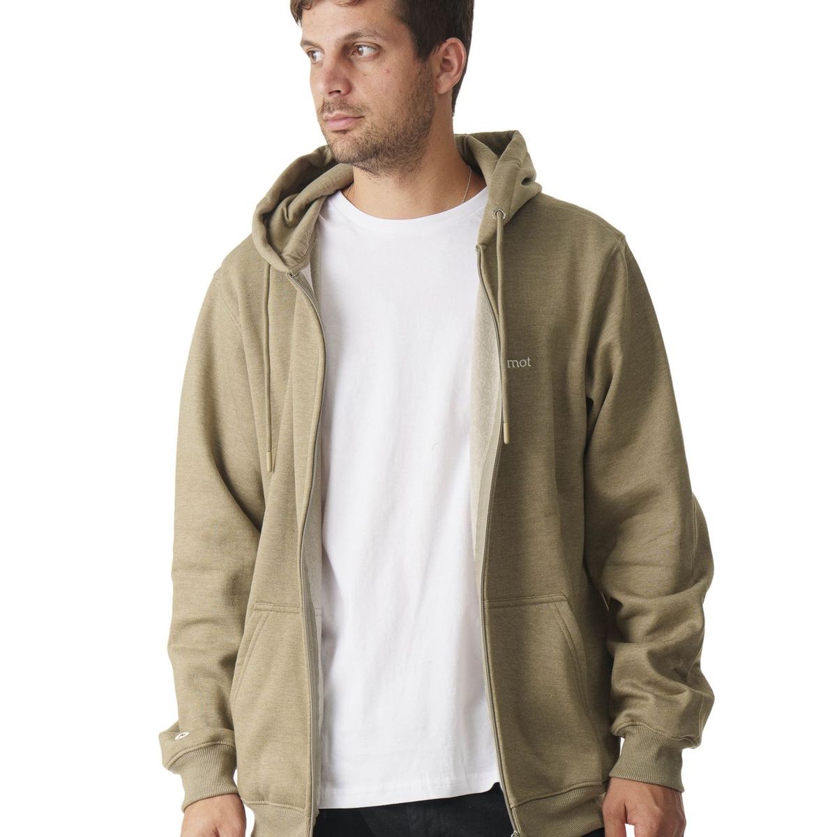 MARMOT - Polerón Hombre Marmot Chest Logo Fullzip Café