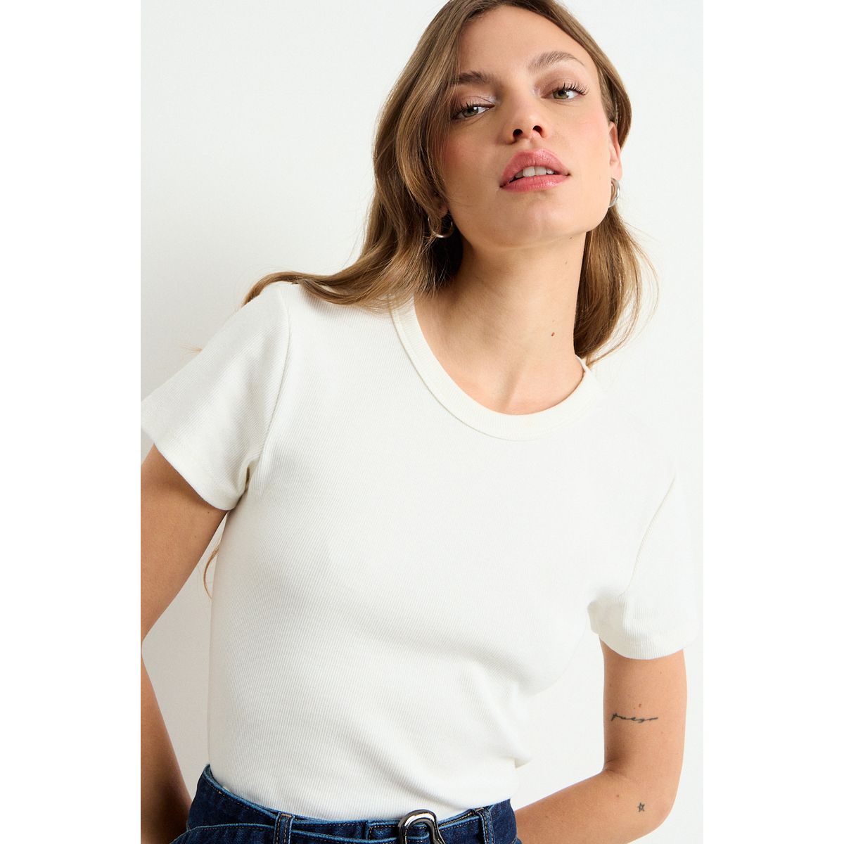 IO - Polera Lisa Mujer Crudo Io