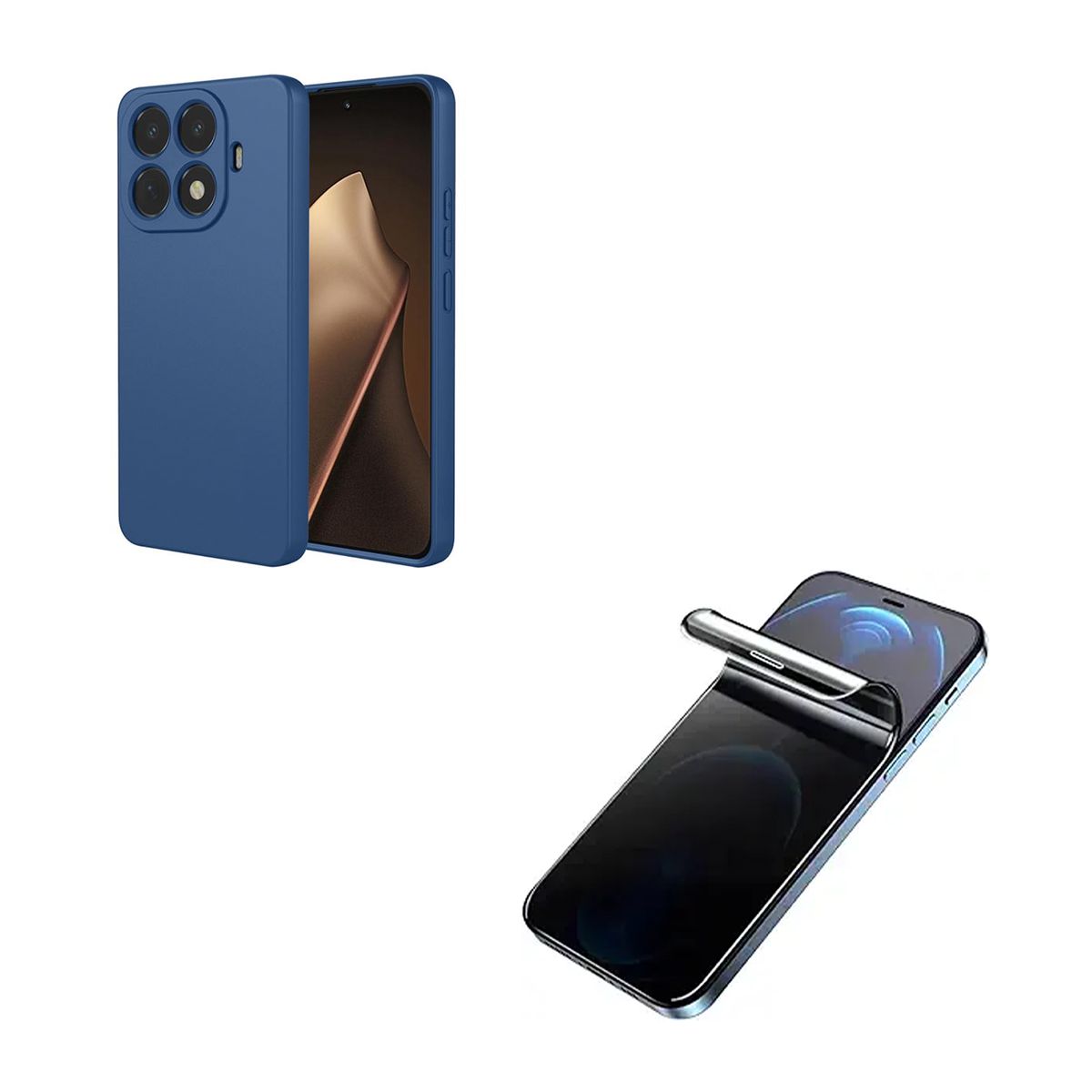 JOIGO - Carcasa Mica Antiespia Para Xiaomi 15T Pro Goma Azul