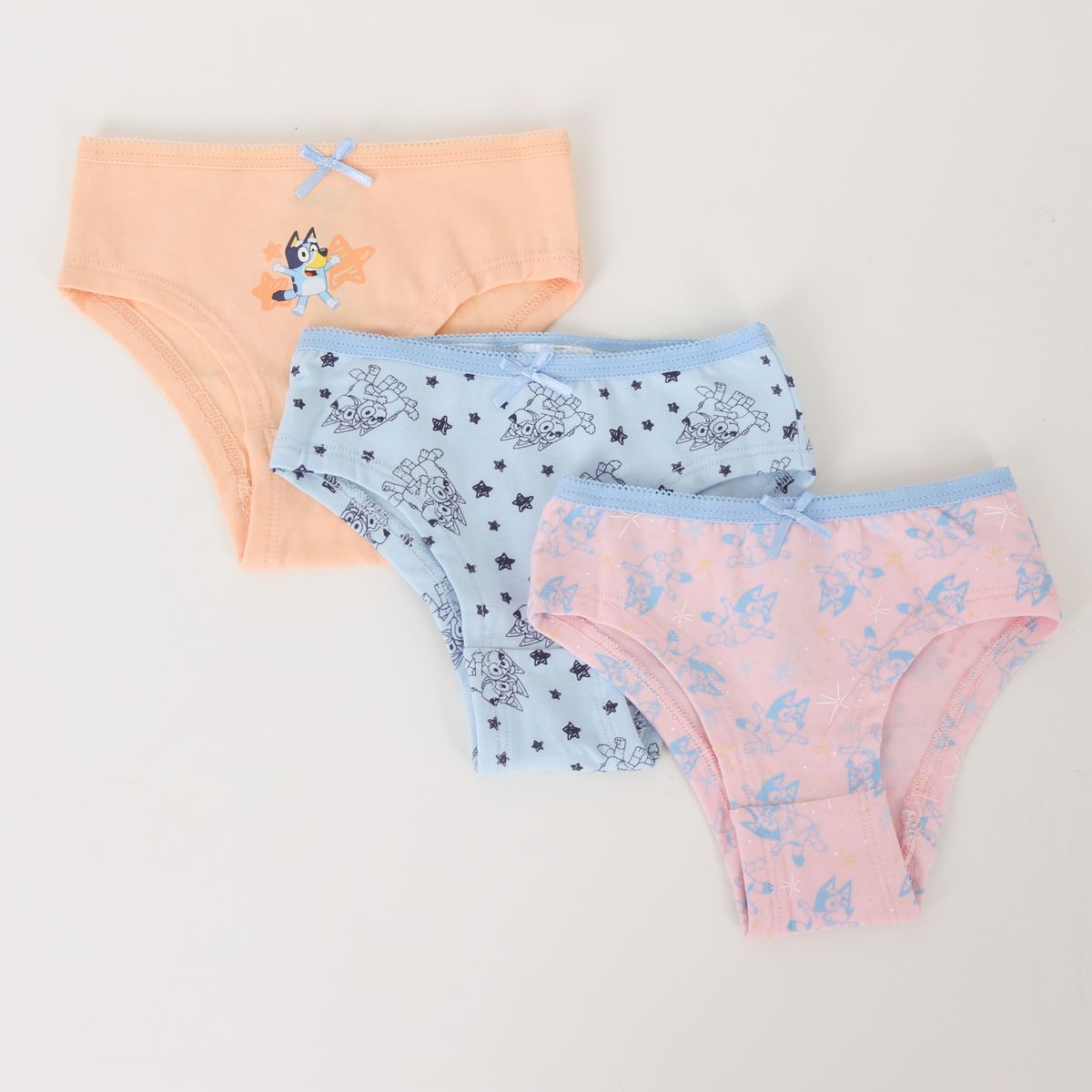 BLUEY - Tripack Calzón Niña Celeste Estrellas Bluey