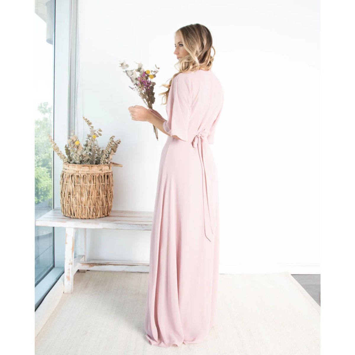 MI PLACARD - Vestido Largo Leandra Gasa Rosado