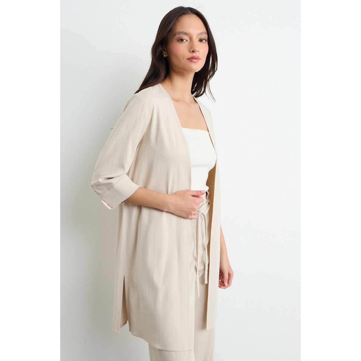 IO - Tapado Liso Mujer Beige Io