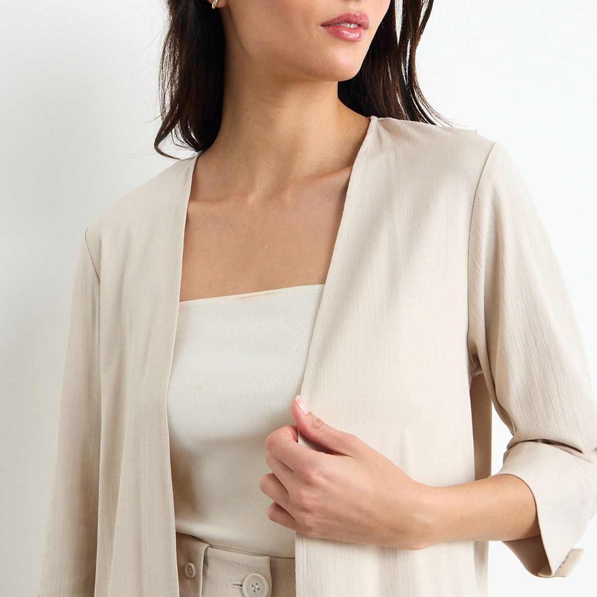 IO - Tapado Liso Mujer Beige Io