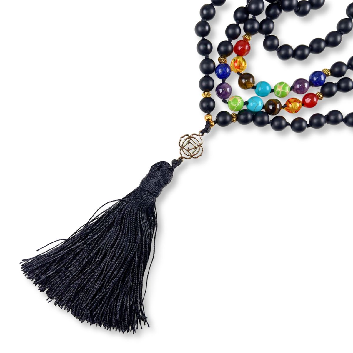 TRIBALLE - Mala Yoga Chakra de Piedra Onix
