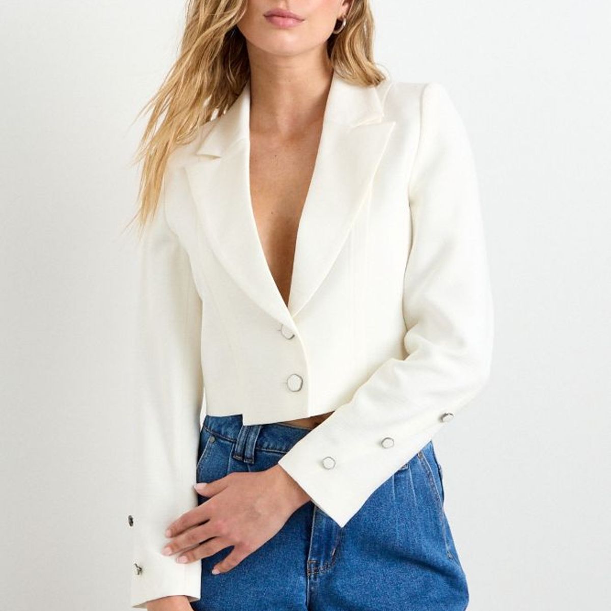 IO - Blazer Liso Mujer Crudo Io