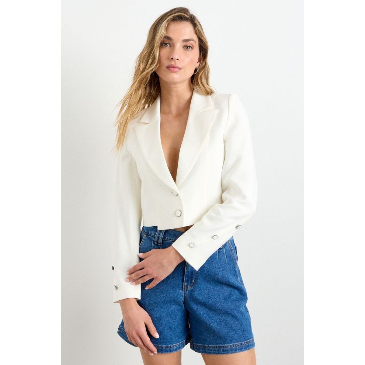 IO - Blazer Liso Mujer Crudo Io