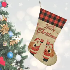 MSA MUEBLES SANTA ANA - 4 Botas Navidad Arpillera 25 Cm Variedades (4 unidades)