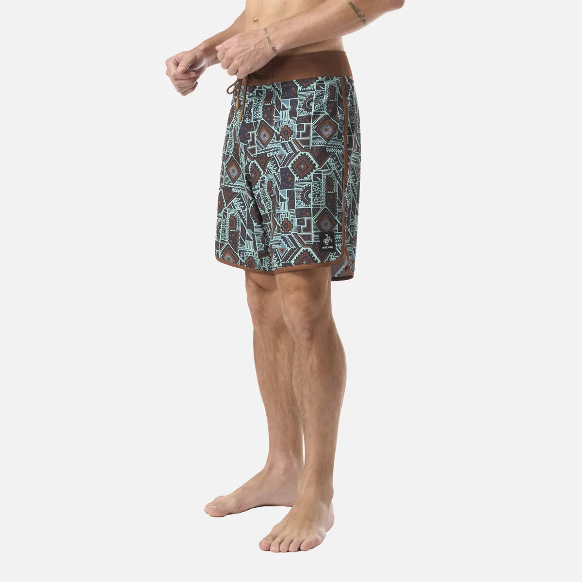 HAKA HONU - Traje de Baño Hombre Sorfer Print Mostaza Oscuro Haka Honu