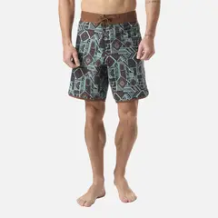 HAKA HONU - Traje de Baño Hombre Sorfer Print Mostaza Oscuro