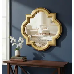 GENERICO - Espejo Decorativo Minimalista Dorado 47x47x3cm
