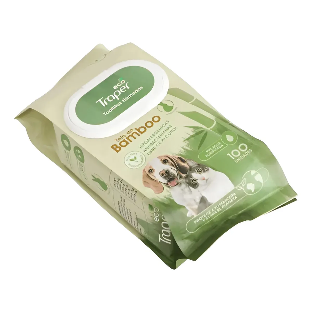 TRAPER - Traper Toallitas Húmedas Bamboo Perro Biodegradable 100u