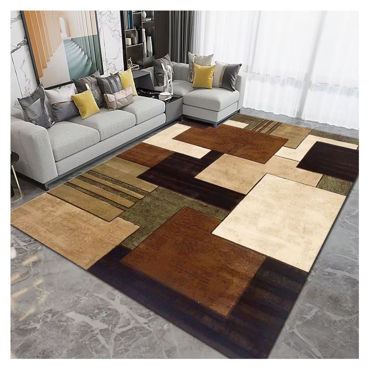 Alfombra Lisa Decoración con Diseños 3D-19 200 x 240 cm - Kandinsky, marca GENERICO - Foto Principal