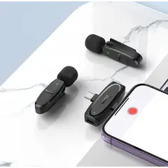 HOCO - Micrófono inalámbrico Lavalier Dual Lightning to USB-C L15