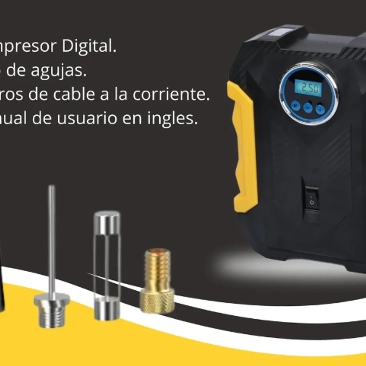 GENERICO - Compresor De Aire Portatil Digital