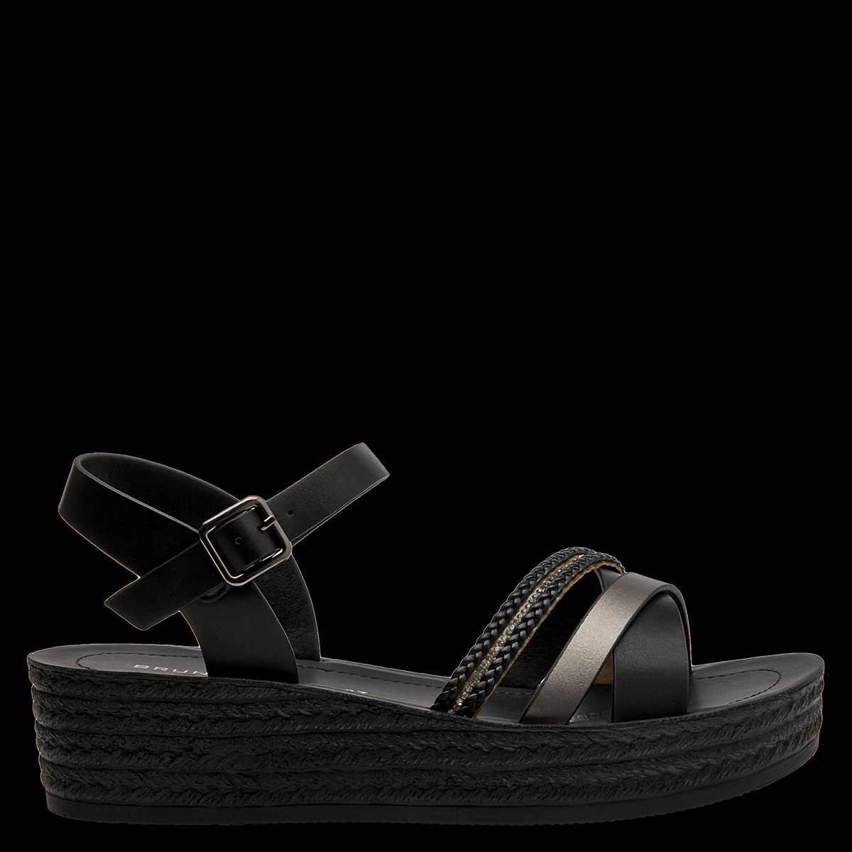 BRUNO ROSSI - Sandalia Mujer Casual Negro Bruno Rossi