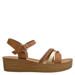 BRUNO ROSSI - Sandalia Mujer Casual Marrón claro