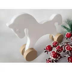 GENERICO - Caballo con ruedas - Figura Navideña