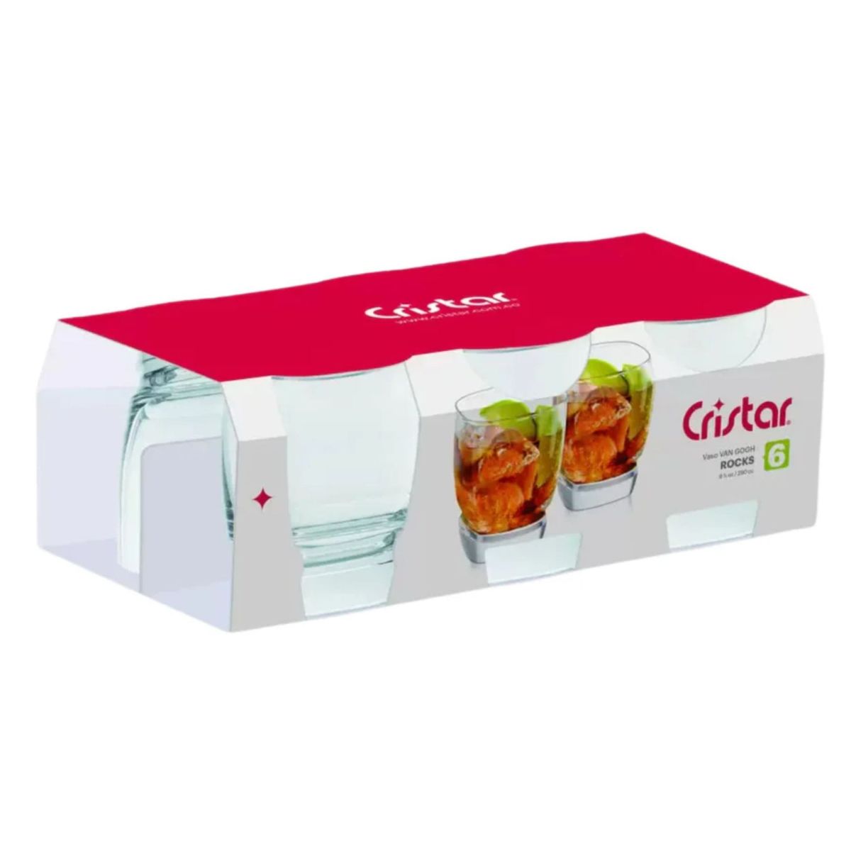 CRISTAR - Vaso de Vidrio Bajo 290cc Van Gogh - Cristar X6