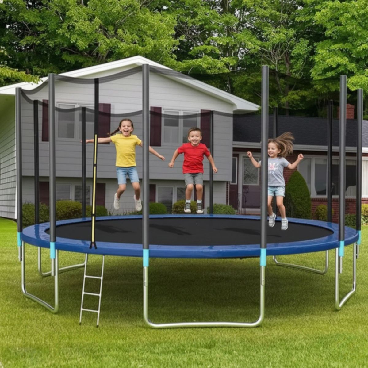 BABYLUNA - Cama Elástica Saltarina 183cm Con Malla Y Escalera