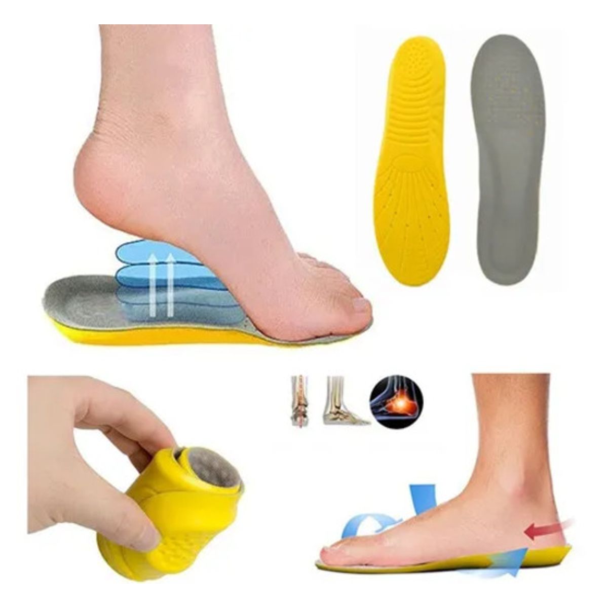 GENERICO - Par Plantillas con Soporte para Arco del Pie Recortable Nº 35 al 40