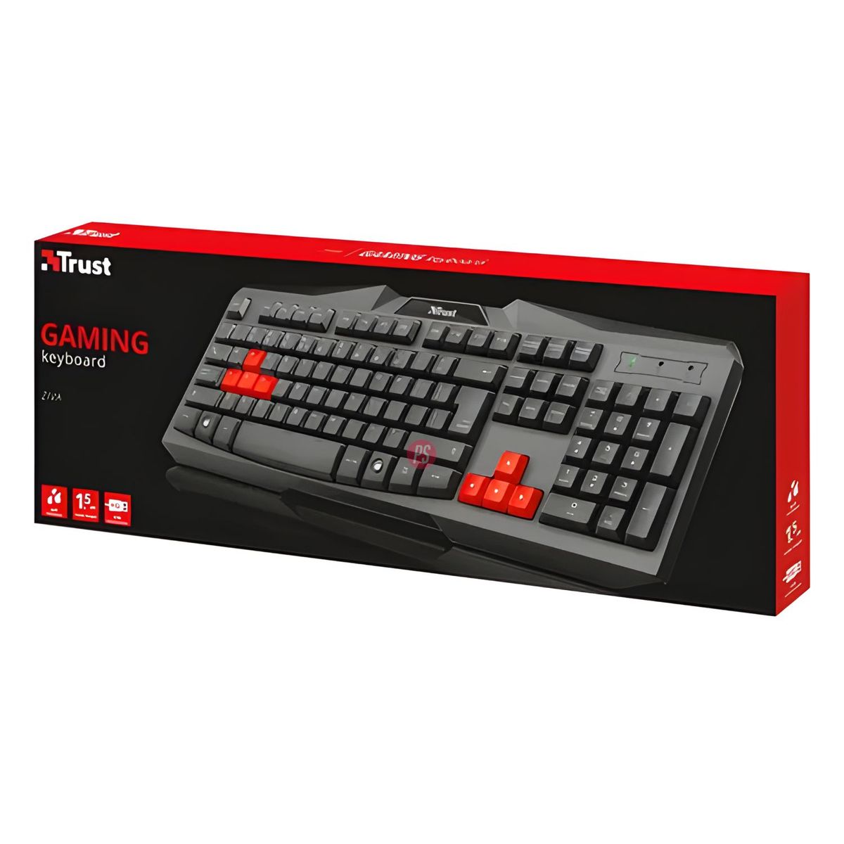 TRUST - Teclado Gamer Trust Ziva Full Size con Teclas Rojas - PS