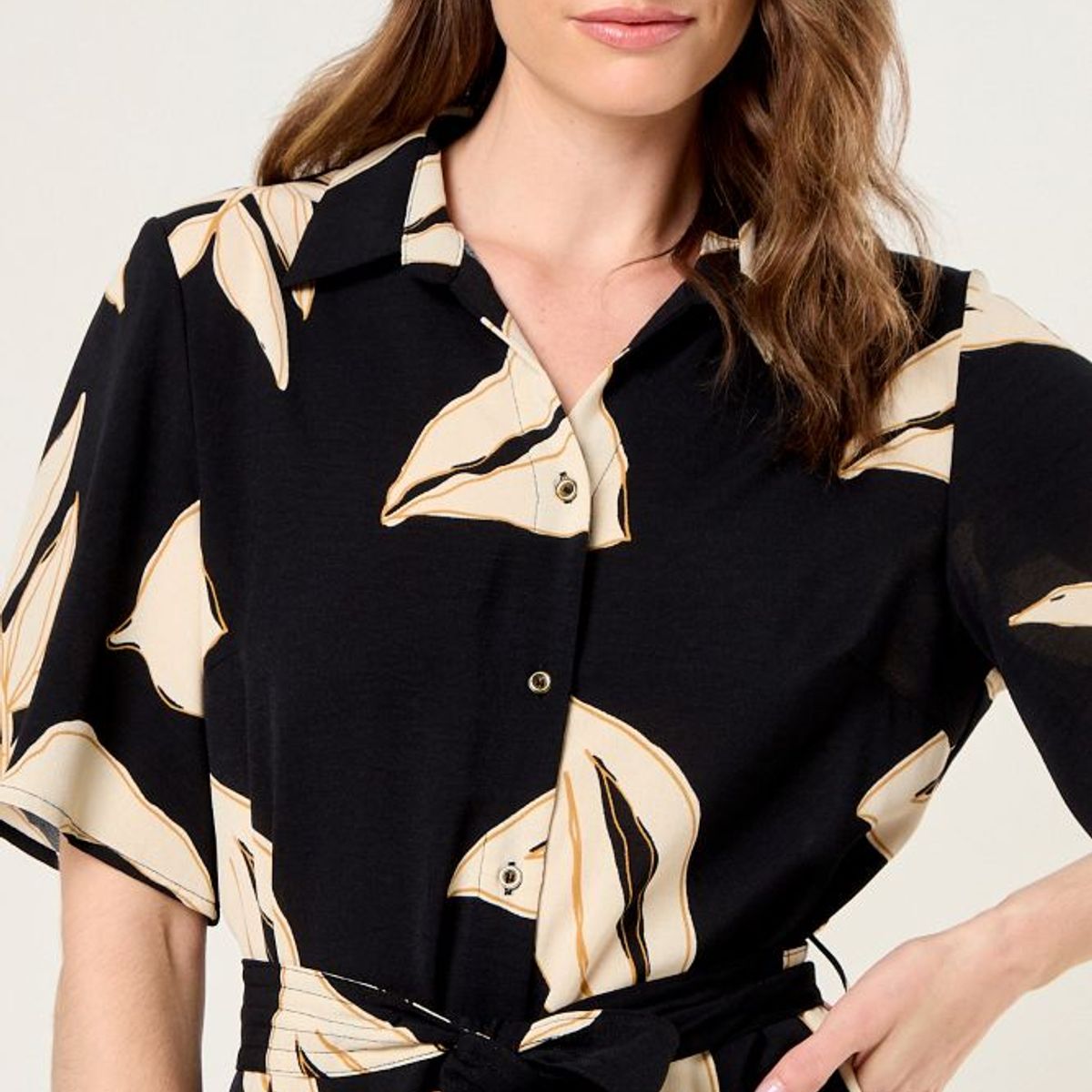 MA GRIFFE - Vestido Camisero De Fantasia Mujer Negro Magriffe