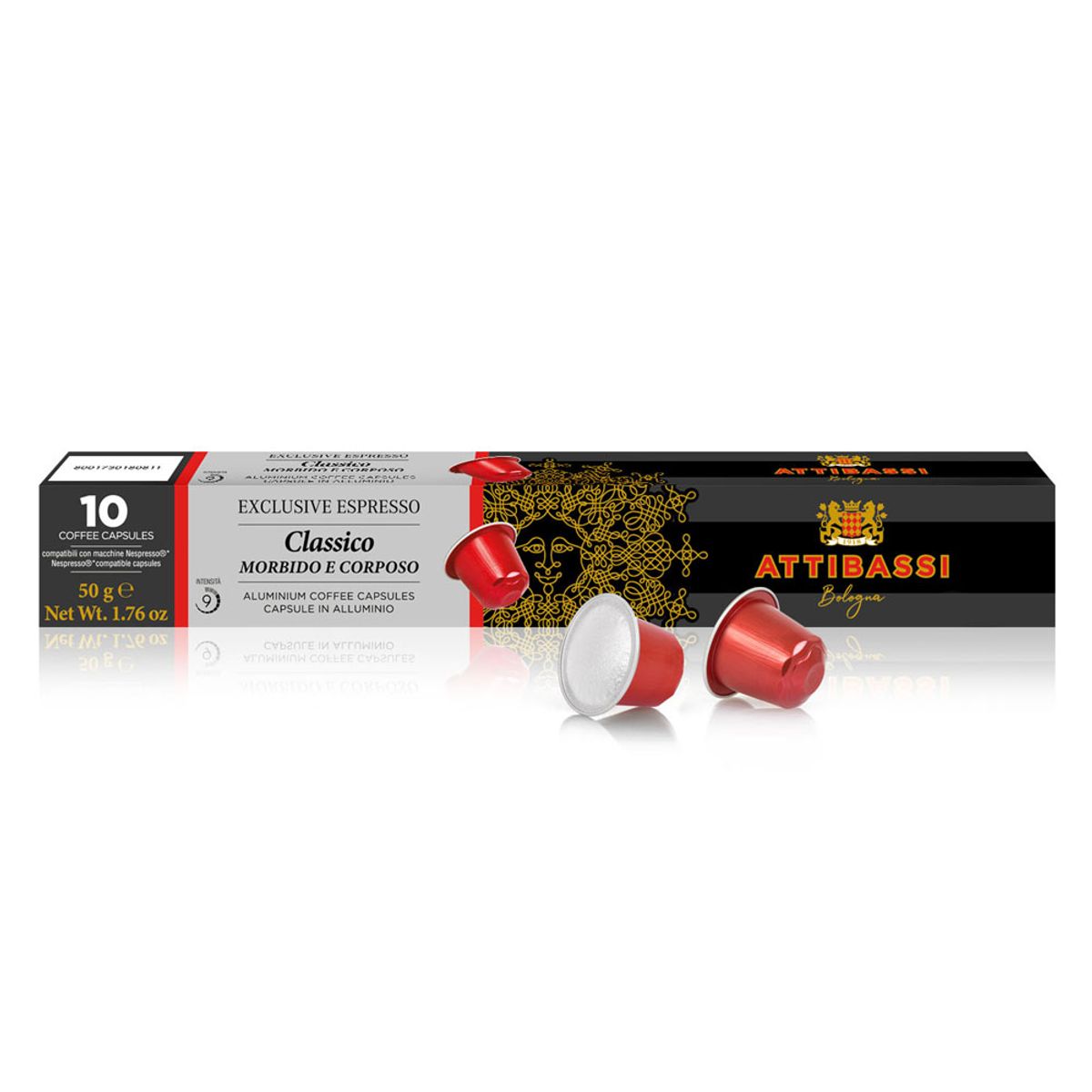 ATTIBASSI - Pack Café en Cápsulas Classico para Nespresso Attibassi 10 x 10 un