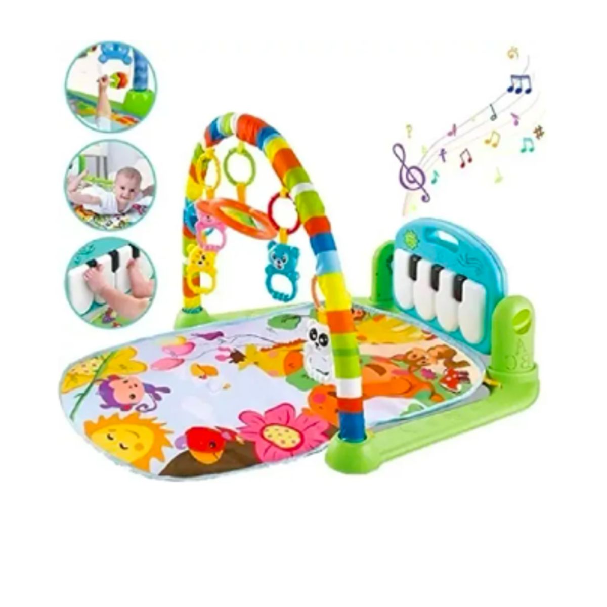 GENERICO - Alfombra Musical Con Piano Set Estimulación Para Bebe Color Verde