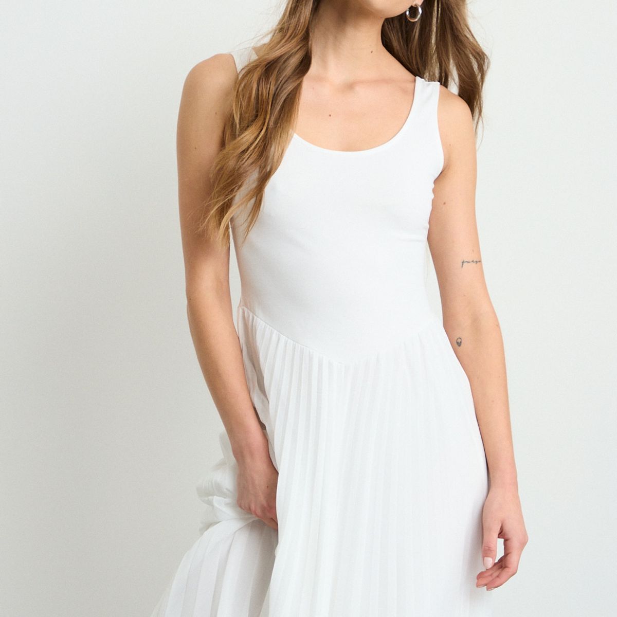 IO - Vestido Liso Largo Mujer Crudo Io