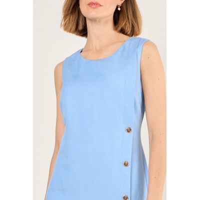 Imagen 2 del producto Vestido Lino Sin Mangas Mujer Celeste Magriffe