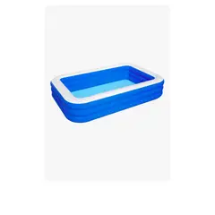 GENERICO - Piscina Inflable Rectangular + Inflador 15010550cm Color Azul