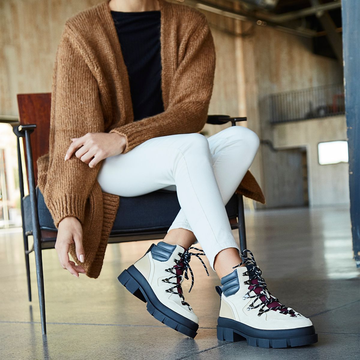 MANGO - Botín Mujer Cuero Blanco