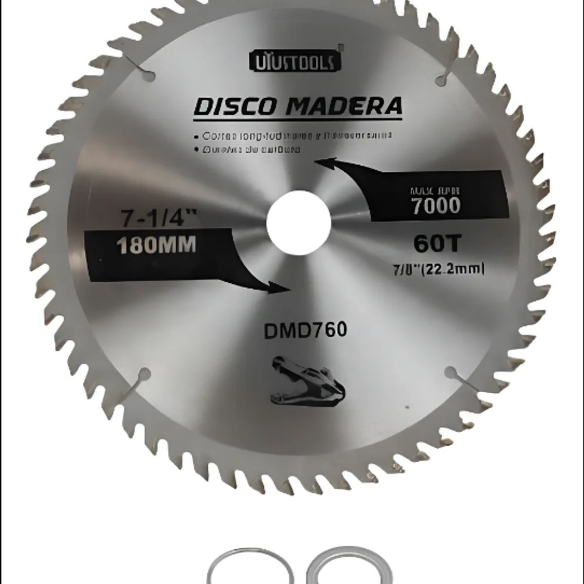 GENERICO - Disco Para Sierra Circular 7 Pulgada De 60 Dientes Uyustools