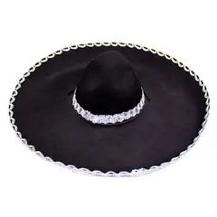 GENERICO - SOMBRERO MEXICANO NEGRO GRANDE X1 UNI