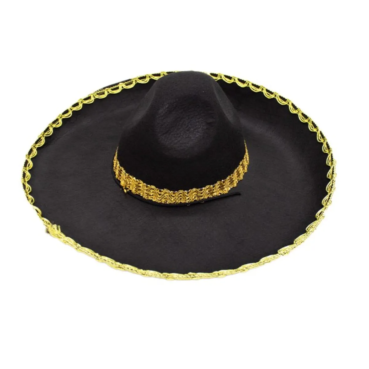 GENERICO - SOMBRERO MEXICANO NEGRO MEDIANO X1 UNI