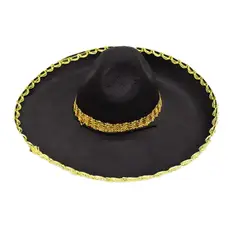 GENERICO - SOMBRERO MEXICANO NEGRO MEDIANO X1 UNI