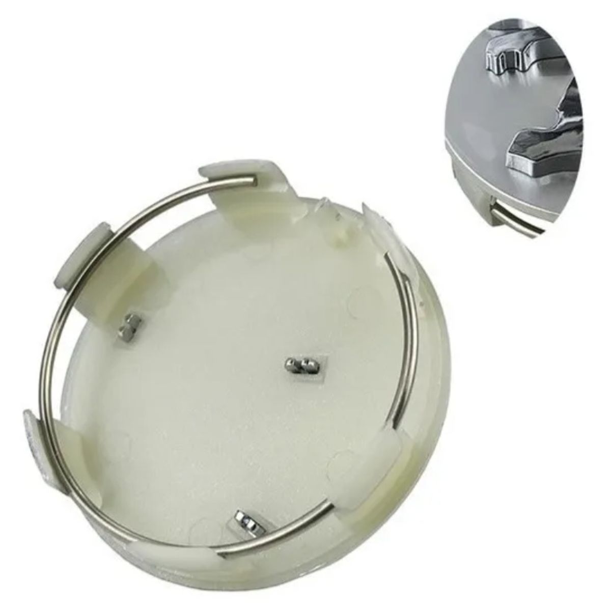 GENERICO - 1 Tapa Centro de Llanta para Peugeot 60mm Plateado