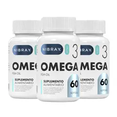 GENERICO - Omega 3 Aceite De Pescado 2400 Mg 60 Softgels Pack 3 Frascos Nibray Vital