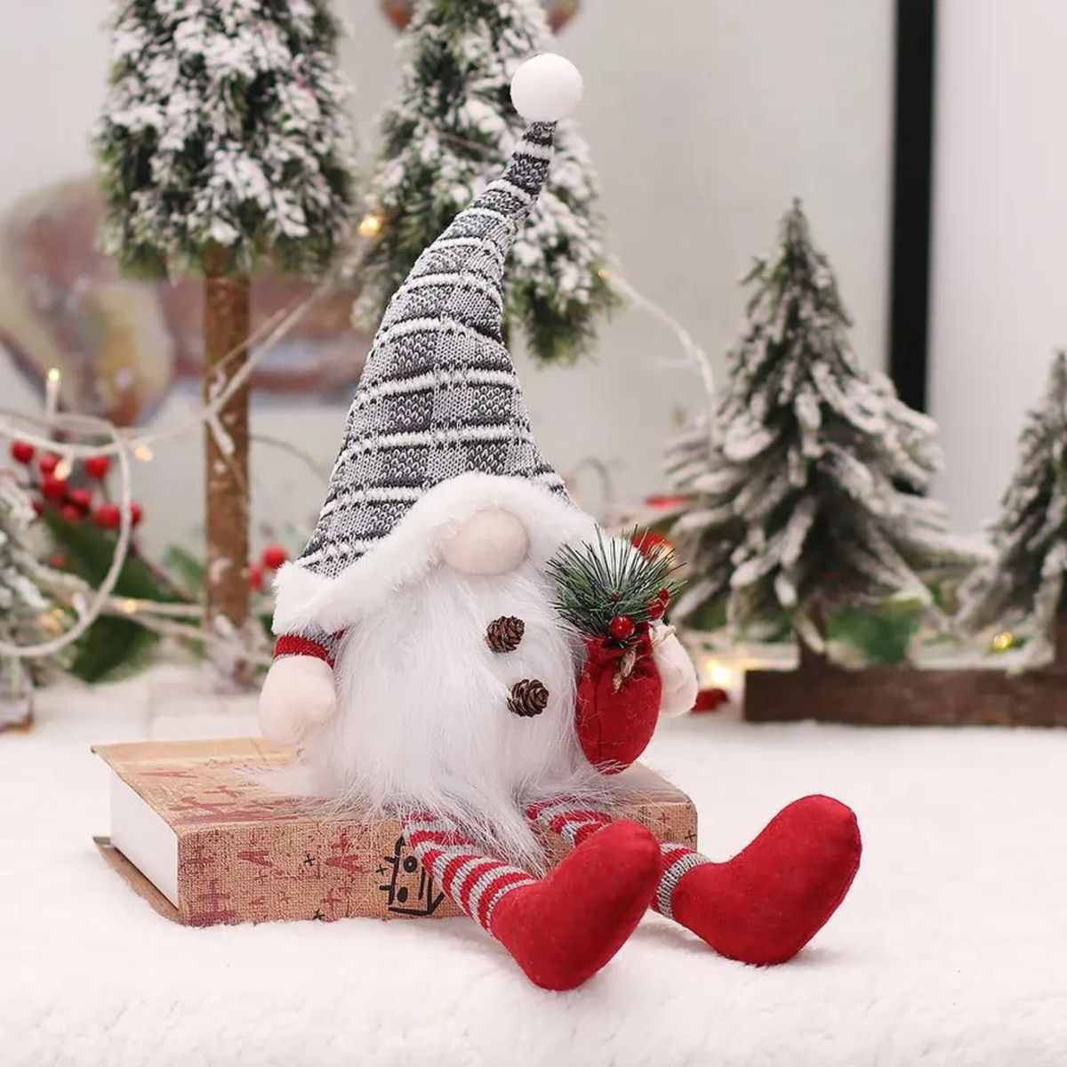 BOHEMIK - Duende patas largas Gorro Plomo luminoso